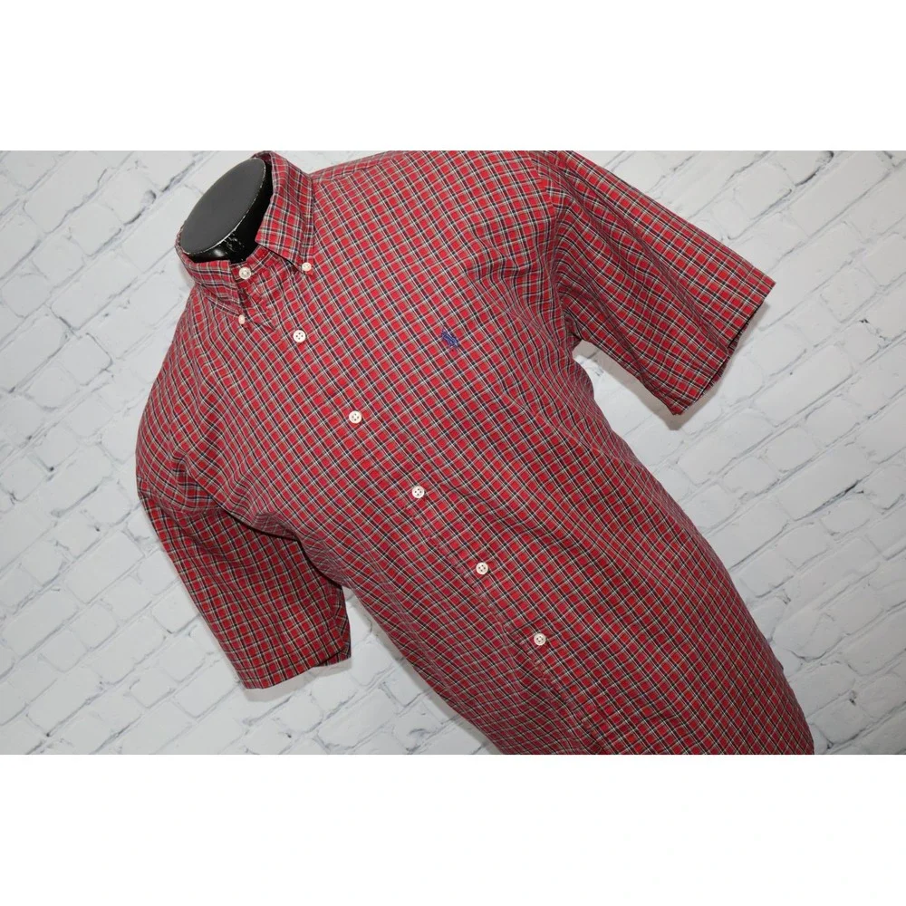 Polo Ralph Lauren Button Down Shirt Mens Large Red Plaid Blake Cotton